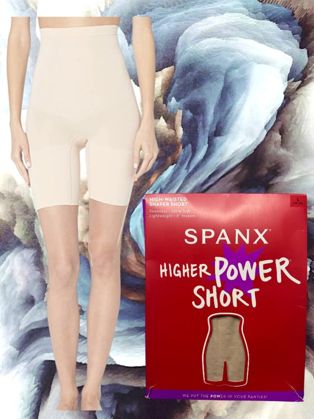 New SPANX 2745 Higher Power Short Tummy Control High-Waisted Power Short Nude L